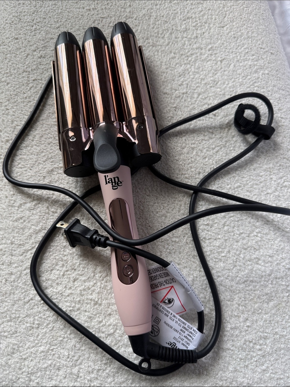 L’ange Le Waver 3-Barrel Titanium Hair Waver – Blush/Rose Gold